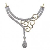 Beautifully Crafted Diamond Necklace & Matching Earrings in 18K Yellow Gold with Certified Diamonds - TM0184P